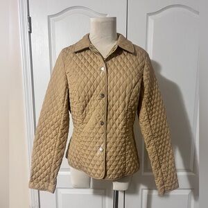 Kim Rogers Quilted Barn Jacket with‎ Animal Print Lining sz 10 Fall Cottagecore